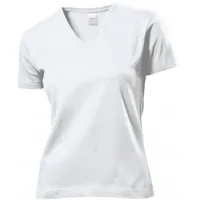 Stedman Classic V-Neck Women T-Shirt Weiß Baumwolle Small Damen