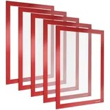 POPPSTAR 5x Magnetischer Info-Rahmen A4, Höhe 32,2 cm, Breite 23,6 cm, rot