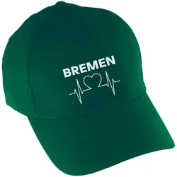 multifanshop Baseballcap - Bremen - Herzschlag - Druck weiß - Mütze