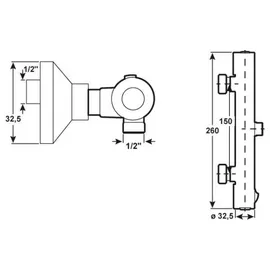 CORNAT Brause-Thermostat, Höhe: 3,25 cm, chromfarben silberfarben