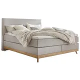 Hasena Boxspringbett Scandia 140 x 200 cm Stoff Grau