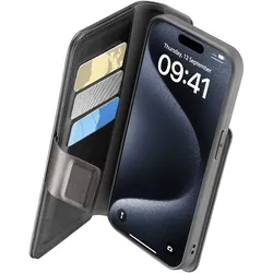 Book Agenda Folio für Apple iPhone 15 Pro Max (Schwarz)