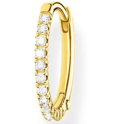 THOMAS SABO Single-Creole »weiße Steine gold, weiße Steine silber, CR657-051-14, CR657-414-14«, mit Zirkonia (synth.) THOMAS SABO gelbgoldfarben-weiß + kristallweiß