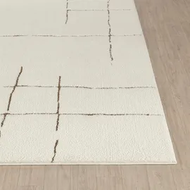 livabliss "PRAGUE", braun, B:200cm H:14mm L:275cm, Kunstfaser, Teppiche, Teppich, Skandi Design, Modern Boho Kurzflor Wohnzimmerteppich, Schlafzimmer
