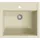 vidaXL Granitspüle Einzelbecken beige rechts Einbauspüle Handbetätigung 565 x 510 mm