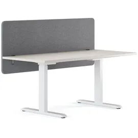 Ricoo Schutzwand Akustik Büro Trennwand Schreibtisch Schallschutz Paneel grau ZAP1560-G (Tisch Sichtschutz m. Tischklemmen BxHxT 150 x 60 x 2 cm Büroschallwand), Notizen Erinnerungen mit Reißnägeln anheften Tischdicke bis max. 30 mm grau