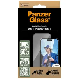 Panzer Glass Ultra-Wide Fit Displayschutzfolie für iPhone 15/16