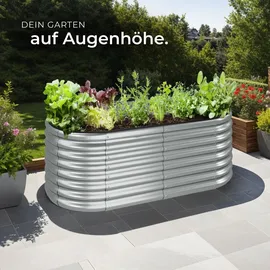 Tectake Flormma 160 x 80 x 60 cm Silber