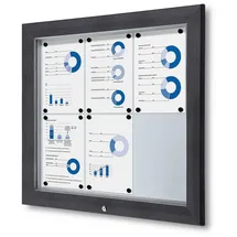 Showdown Displays Schaukasten Premium grau 6x DIN A4 80,5 x 4,7 x 76,0 cm, 1 St.