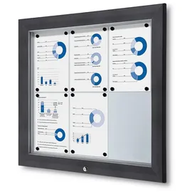 Showdown Displays Schaukasten Premium grau 6x DIN A4 80,5 x 4,7 x 76,0 cm, 1 St.