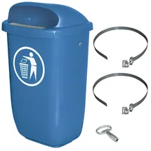 BRB-Lagertechnik Abfallbehälter für den Außenbereich 50 L blau 1 St. inkl. Schellenband