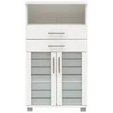 Lomadox Noci-80 Badschrank 59,8 x 110,5 x 32,6 cm Weiß