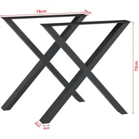 [en.casa] Tischgestell 2er Set ‘Greith’ 72x79cm Schwarz