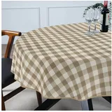 ANRO Tischdecke Stoff Digitalprint Tischtuch EasyClean ACRYL Beschichtet Tischwäsche (Einzelstück 1-tlg), auch als Gartentischdecke - ACRYL Beschichtet beige Oval | 140 cm x 180 cm