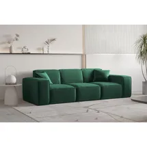 Fun Möbel Sofa Designersofa CELES PREMIUM 3-Sitzer in Stoff Opera Velvet Grün - Grün