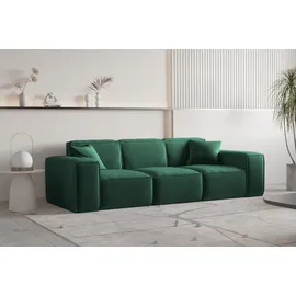 Fun Möbel Sofa Designersofa CELES PREMIUM 3-Sitzer in Stoff Opera Velvet Grün - Grün