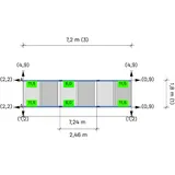 K2 D-Dome 6.10 Montagesystem (2-seitige Modulausrichtung Ost-West) 1 Reihe 6 Module