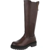 Ital-Design Plateaustiefel Damen Braun 37