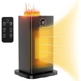 Lüfterheizer - Elektrischer Terrassenheizer - 1500 W - Luftbefeuchter - Stimmungslicht - Schnelles Aufheizen - Leise - Fernbedienung