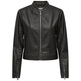ONLY Onlmindy Faux Leather Washed Jacket schwarz
