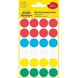 Zweckform Avery-Zweckform Markierungspunkte 18mm mehrfarbig (3089)