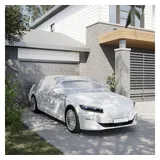 vidaXL Halbgarage Silbern M PEVA