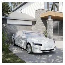 vidaXL Halbgarage Silbern M PEVA