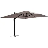 Oviala - Drehbarer Ampelschirm, AluminiumRahmen, 4 x 3 m Taupe