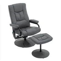 Happy Home Massagesessel Relaxsessel mit Heizfunktion & Fußhocker - Grau