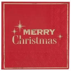 800 Servietten Weihnachten rot gold Merry Christmas