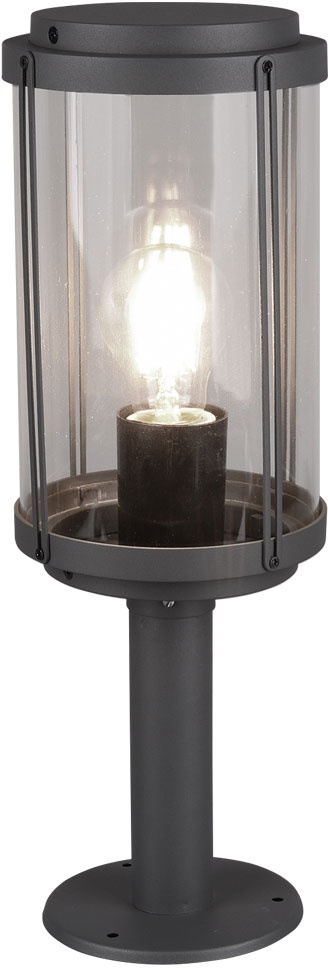 Außen Sockel Steh Lampe Fernbedienung Stand Grundstück Balkon Leuchte dimmbar schwarz im Set inkl. RGB LED Leuchtmittel