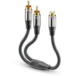 Sonero 2x Cinch auf Cinch Subwoofer Adapter Kabel 0,25m