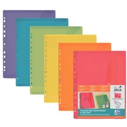 Oxford 6er-Pack Prospekthüllen mit Klettverschluss farbig mehrfarbig, 24x31.5 cm