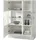 LEONARDO Highboard »Cube«, mit Sicherheitsglas und edlem MDF Holz, Höhe157 cm weiß