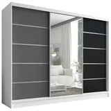 A&J MöbelLand Schiebetürenschrank AURELIA 1 200 x 215 x 59,5 cm Schwarz/Weiß