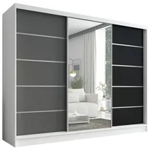 A&J MöbelLand Schiebetürenschrank AURELIA 1 200 x 215 x 59,5 cm Schwarz/Weiß