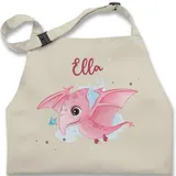 Kinderschürze Schürze Kinder Jungen Mädchen - Tiere - Dinosaurier Dinos Urzeittier Saurier Dino - 7-14 Jahre - Natur Weiß - kochschürze junge tier name backschürze kinderkochschürzen tieren - 7-13 Jahre