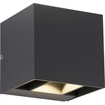 Selltec Außenleuchte Metall 10x10 cm inkl. LED warmweiß anthrazit