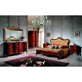 JVmoebel Schlafzimmer-Set Barock Stil Schlafzimmermöbel in edlem Design aus Handarbeit, Made in Europa beige|braun
