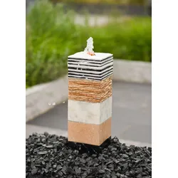 Gartenbrunnen UBBINK "TAMPA II", beige (natur), Polyresin, Wasserspiele, inkl. LED-Beleuchtung