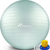 TRESKO Gymnastikball (Mintgrün, 75cm) mit Pumpe Fitnessball Yogaball Sitzball