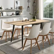 home collective Esstisch ausziehbar 120-160 x 75 x 80 cm Eiche hell