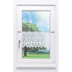 Scheibengardine Lysel - Blumenliane #1W (BxH) 245cm x 30cm weiß