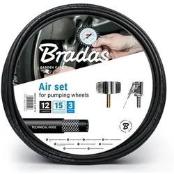 Druckluft Reifenfüllschlauch Set 8m mit Kupplungen Reifenfüller Kfz mit Zubehör Bradas 5411