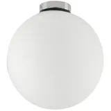 meineWunschleuchte Kleine Deckenleuchte einflammige Glaskugel Weiß satiniert, Ø 15cm