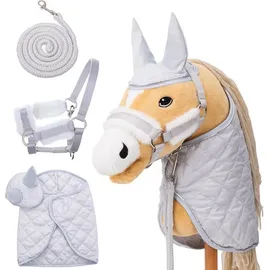 hoofly Steckenpferd Hobby Horse Zubehör Set, (3er Set, Hobby Horse Zubehör Set) grau
