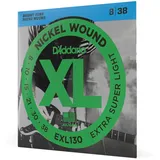 D'Addario EXL130 Nickel Wound Electric Guitar Strings, Extra-Super Light, 8-38
