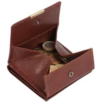 Wiener Schachtel Geldbörse XL Kleingeldfach Echt Leder Lederbörse Kleingeldbörse - braun