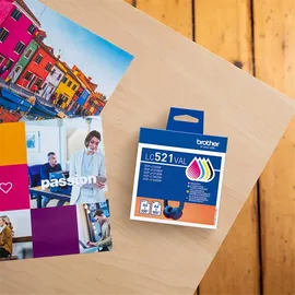 Brother LC521VAL Value Pack - 4er-Pack - Schwarz, Cyan, Magenta, Gelb,