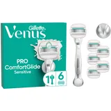 Gillette Venus Pro ComfortGlide Sensitive Damenrasierer + 6 Klingen
